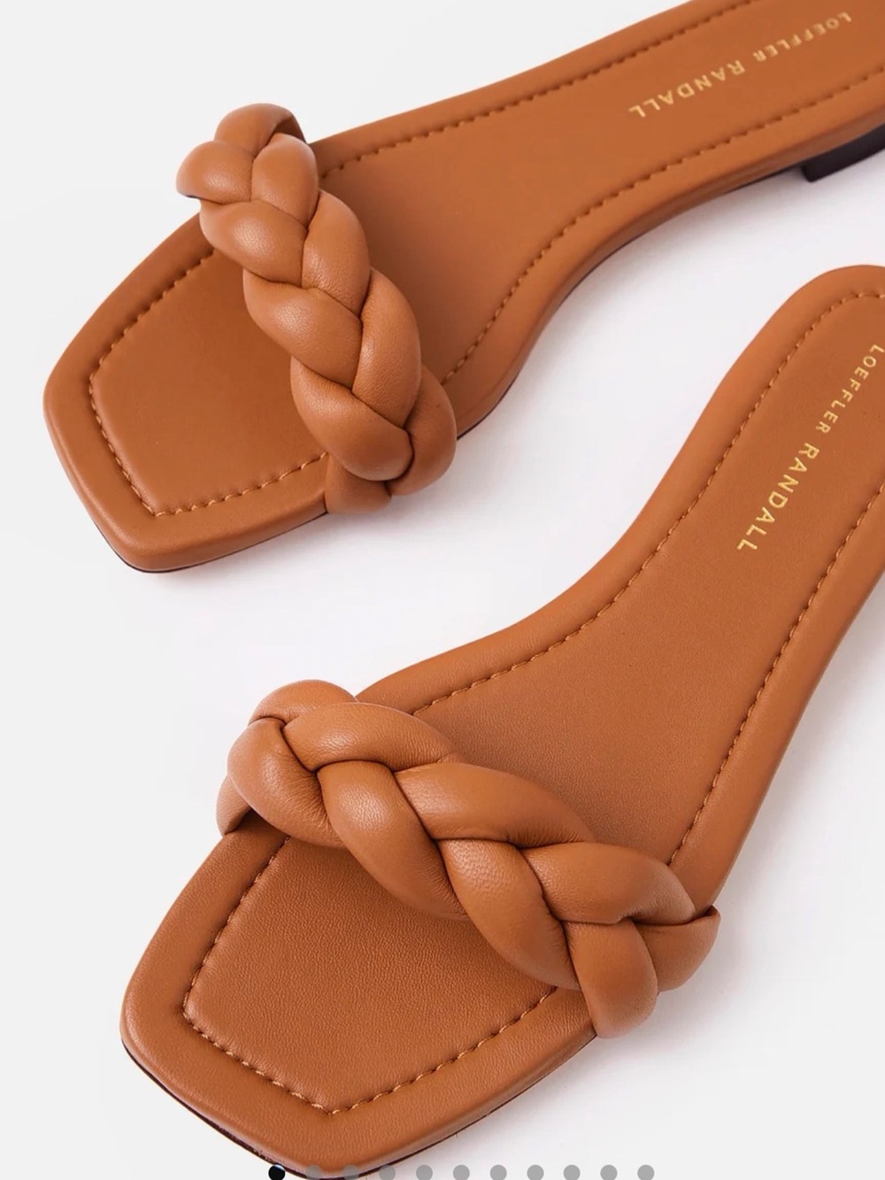 Loeffler Randall Cognac Braided Slide Sandals, Size 10 - Picture 2 of 4